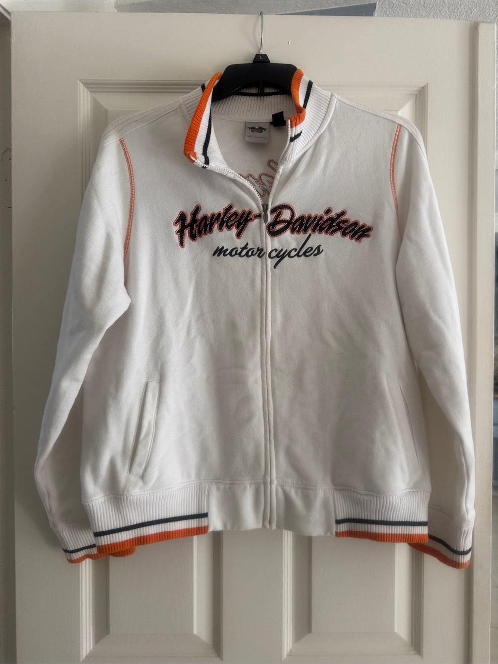 Harley Davidson Zip Up Sweatshirt w Embroidery & Pockets Plus Size 1W